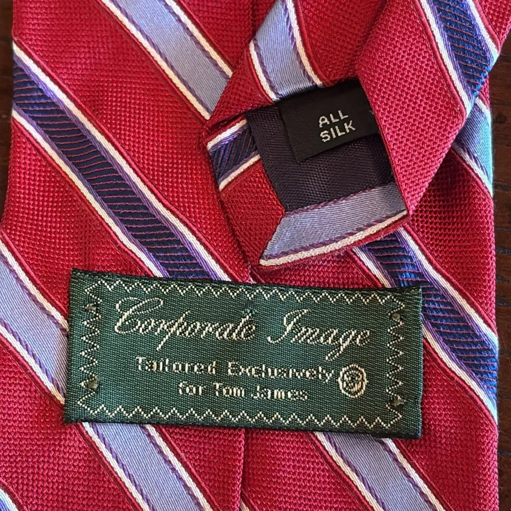 Tom James Silk Neck Tie Diagonal Striped‎